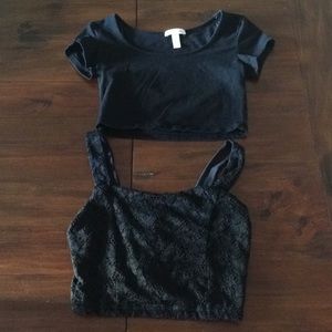 Black crop tops